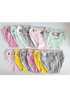 Tutku 12 Pack Economical Pack Printed Elastane Girls' Panties  - Image 1