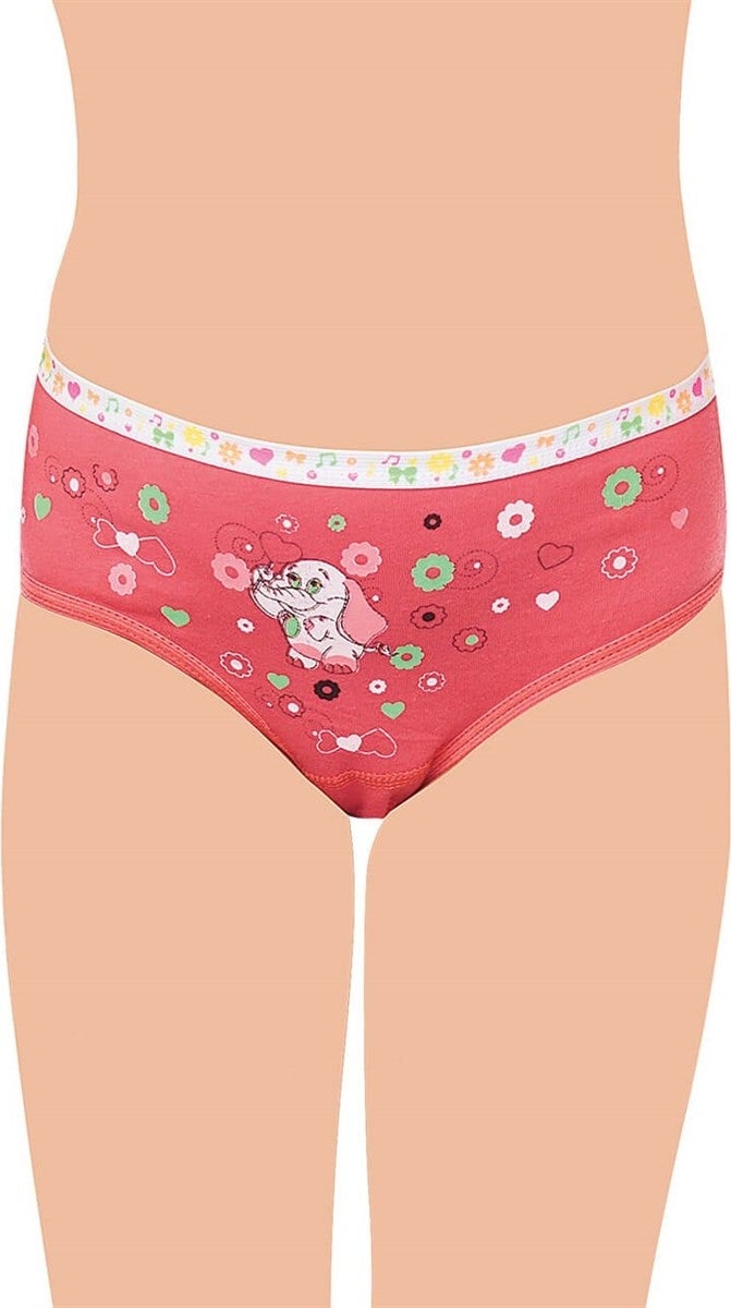 Tutku 12 Pack Economical Pack Printed Elastane Girls' Panties  - Image 2