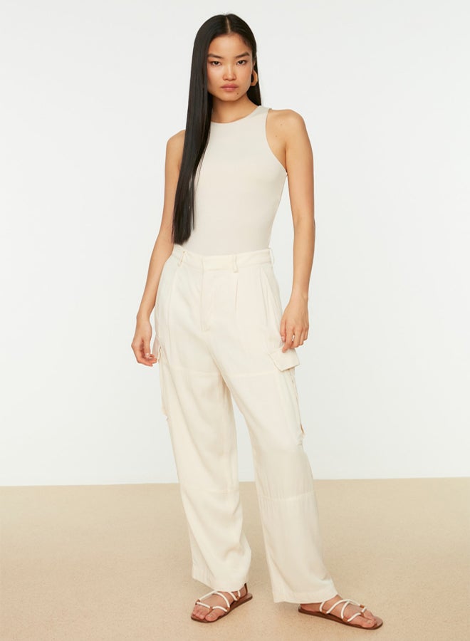 trendyol Stone Halter Neck Body-Sit Flexible Knitted Bodysuit with Snaps at the Bottom  - Image 5