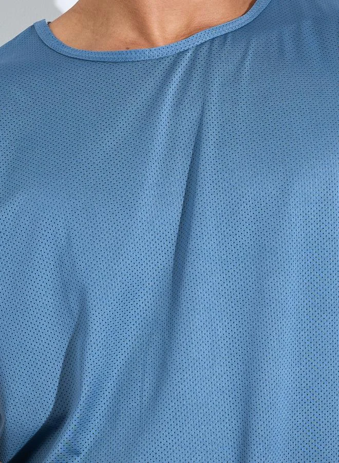 Styli Active  Men Blue Regular Fit Activewear T-Shirt for Men | Best Price UAE