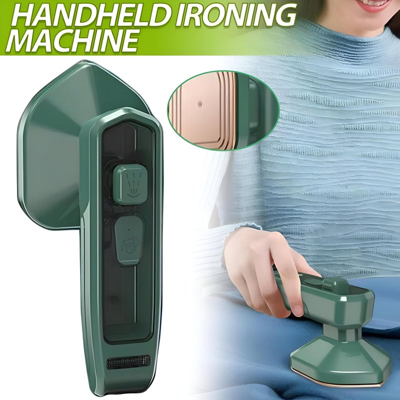 Handheld Fabric Steamer - Lightweight portable steamer for wrinkles, green, 20x11.5x7cm, safe for delicate and thick fabrics during travel or home use. - Image 4
