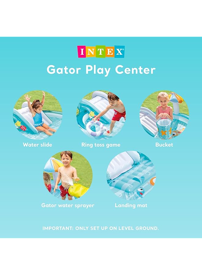 INTEX Gator Inflatable Play Center For Ages 2+ Blue - Image 3