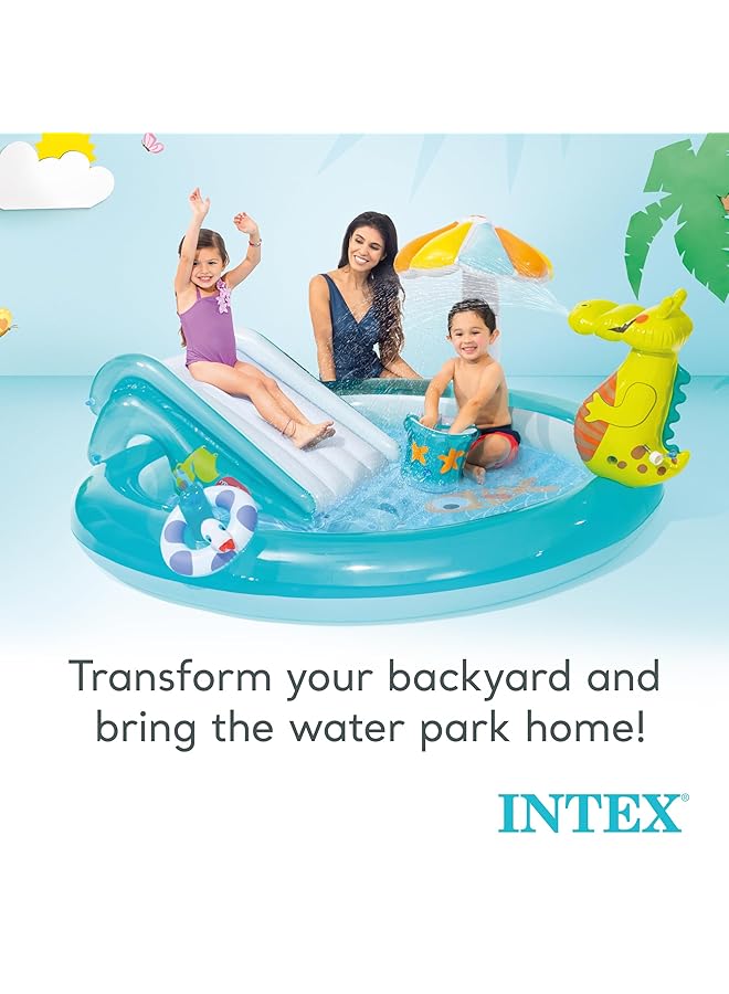 INTEX Gator Inflatable Play Center For Ages 2+ Blue - Image 4