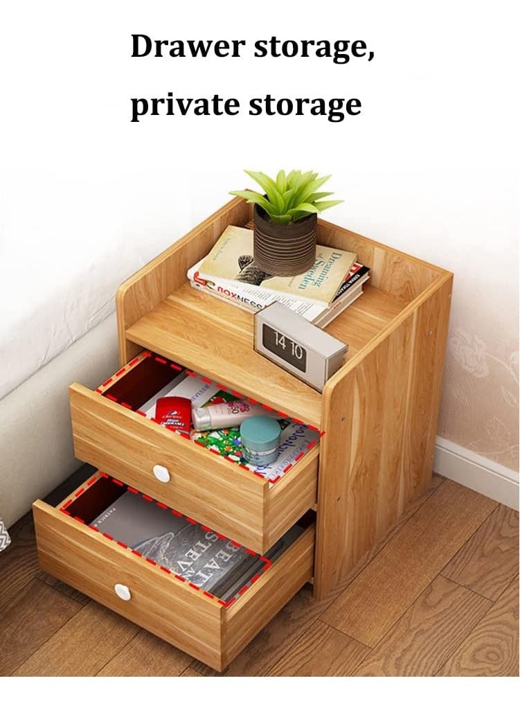 Bedside Table with Drawer and Shelf  Bedroom Nightstand White Wood Modern Simple Sofa Chairside End Table Telephone Table Accent Furniture for Living Room - Image 5