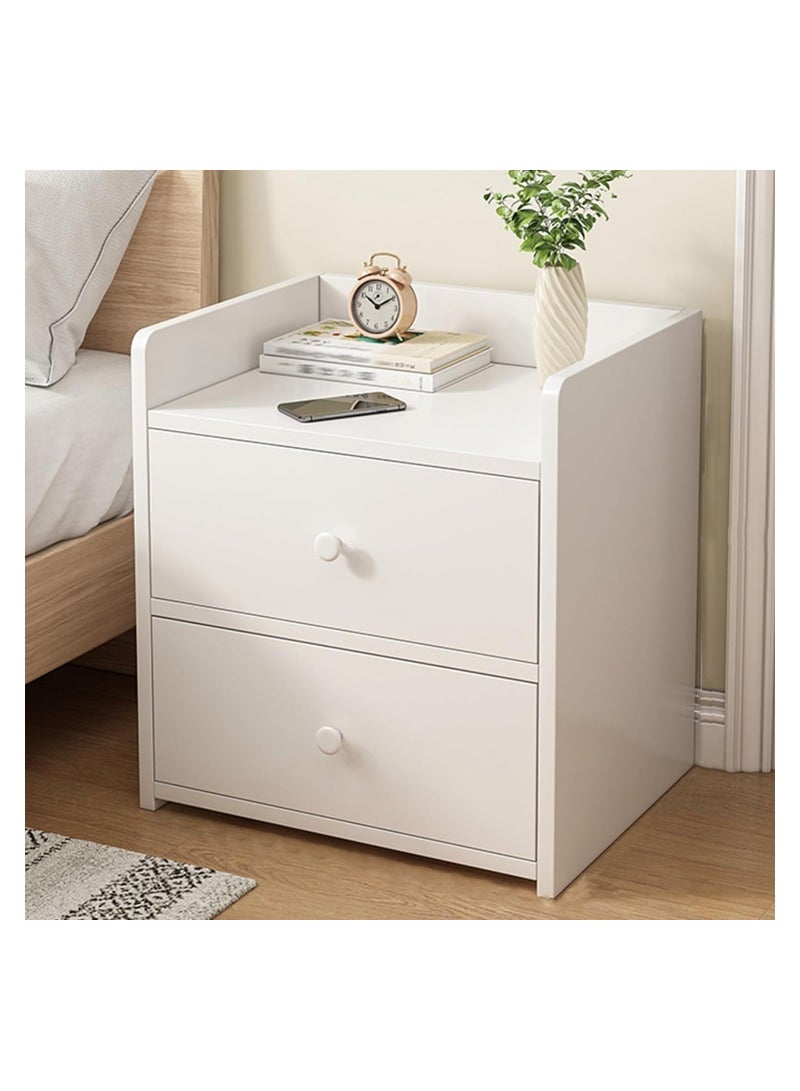 Bedside Table with Drawer and Shelf  Bedroom Nightstand White Wood Modern Simple Sofa Chairside End Table Telephone Table Accent Furniture for Living Room - Image 1