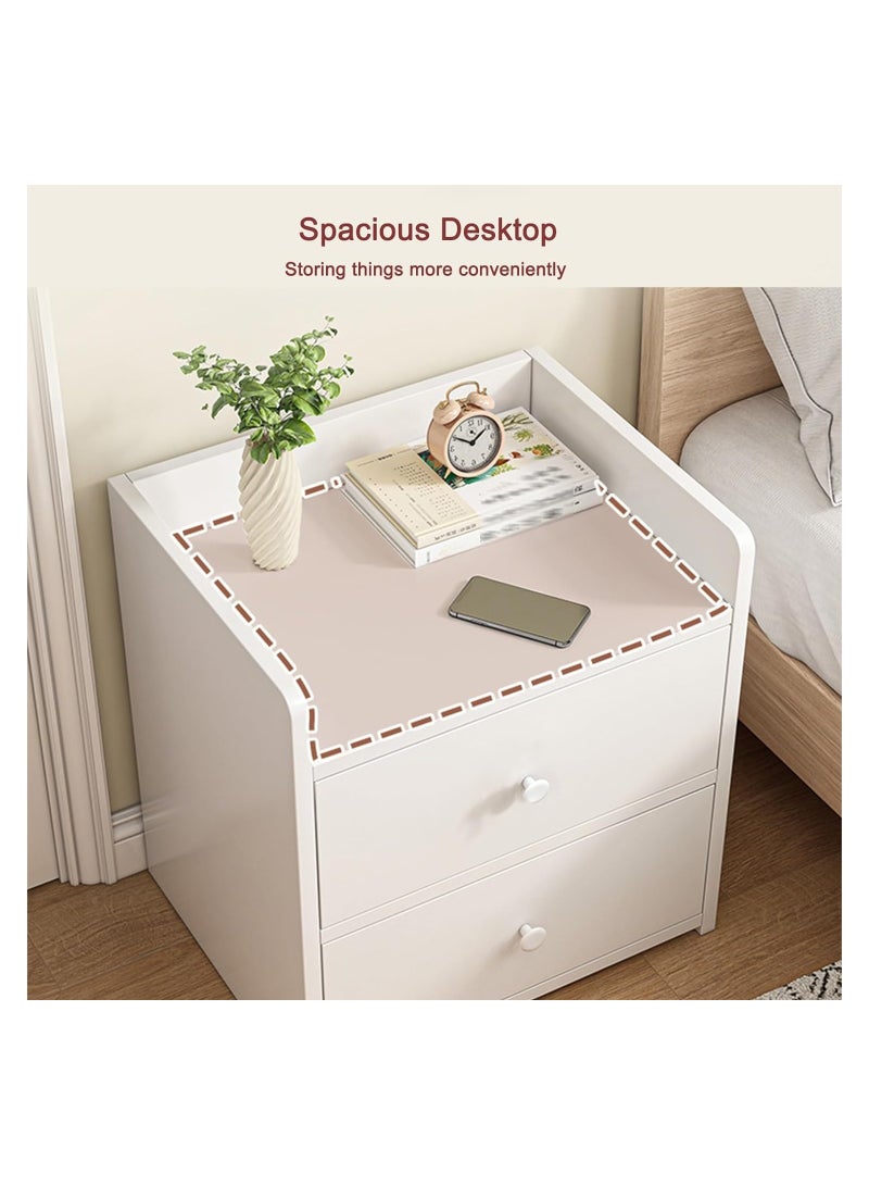 Bedside Table with Drawer and Shelf  Bedroom Nightstand White Wood Modern Simple Sofa Chairside End Table Telephone Table Accent Furniture for Living Room - Image 3