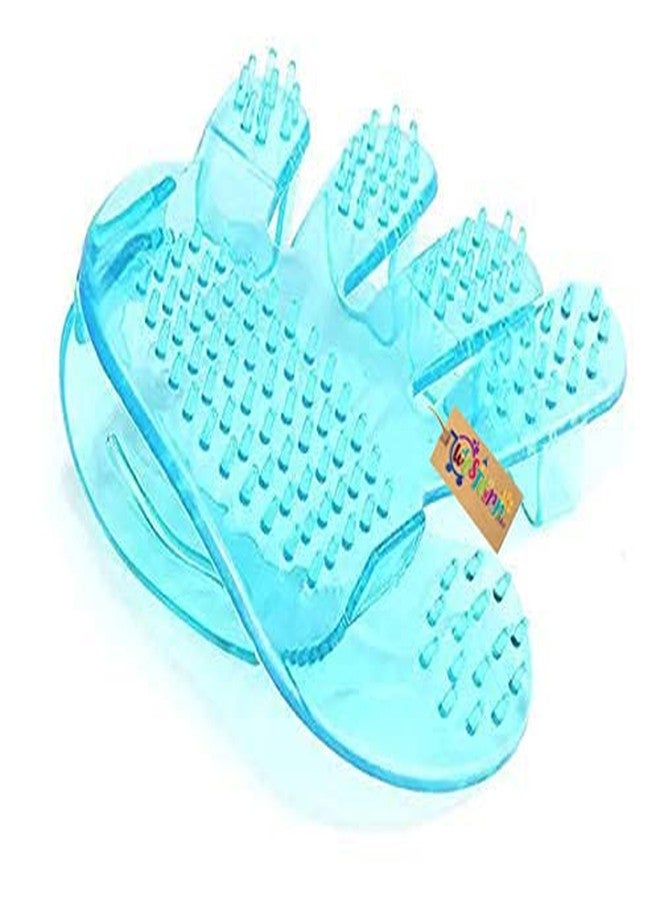 ويستيرن إرا فرشاة شامبو الحيوانات الأليفة من ويسترن إيرا، مشط تدليك مهدئ بشعيرات مطاطية للكلاب والقطط والخيول، جودة احترافية (أزرق) - Image 4