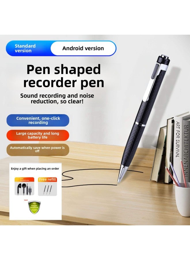 Recording Pen Portable Professional HD Noise Reduction Artifact Intelligent Real-time Text Transfer Portable Meeting Bluetooth-Body Color:Android Version [supports Android Phone Link + One-click Recording + Long Battery Life] Comes With 3 Refills-Memory Capacity:128GB  - Image 1