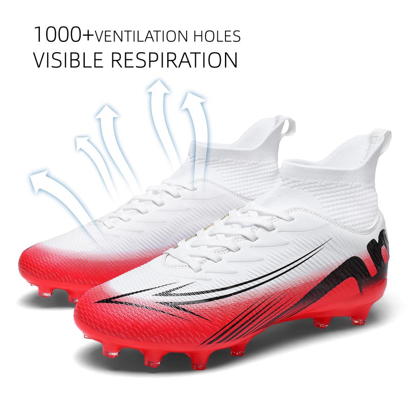 Up run Soccer Cleats for Mens Womens High Tops Lace Up Unisex Football Shoes Indoor Turf Soccer Shoes AG FG TF for Beginners to Advanced Players - Image 5