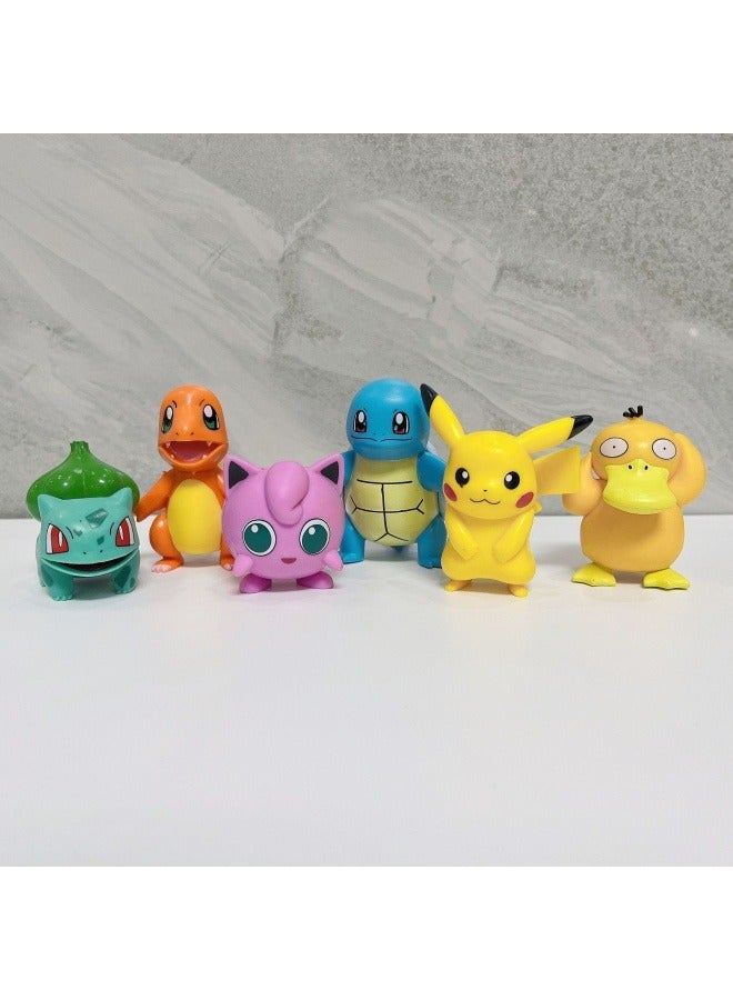 عام بوكيمون الحيوانات الأليفة سطح المكتب الديكور قزم لعبة بيكاتشو سيارة دمية بوكيمون حفلة عيد ميلاد مجموعة الديكور هدية للعائلة والأصدقاء - Image 1