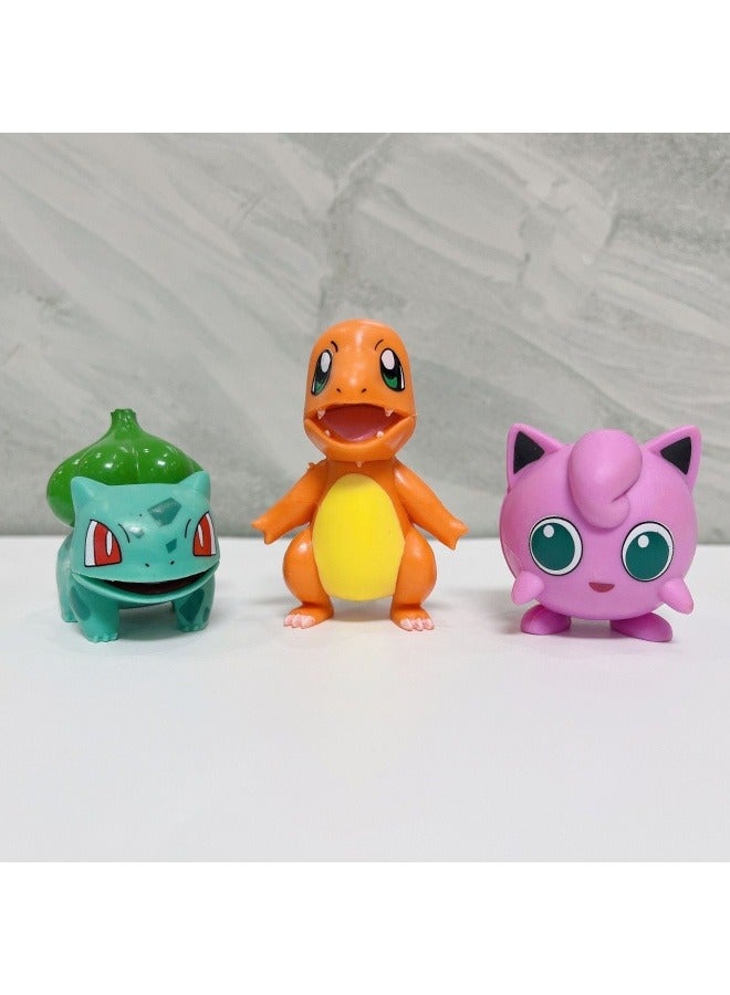 عام بوكيمون الحيوانات الأليفة سطح المكتب الديكور قزم لعبة بيكاتشو سيارة دمية بوكيمون حفلة عيد ميلاد مجموعة الديكور هدية للعائلة والأصدقاء - Image 2