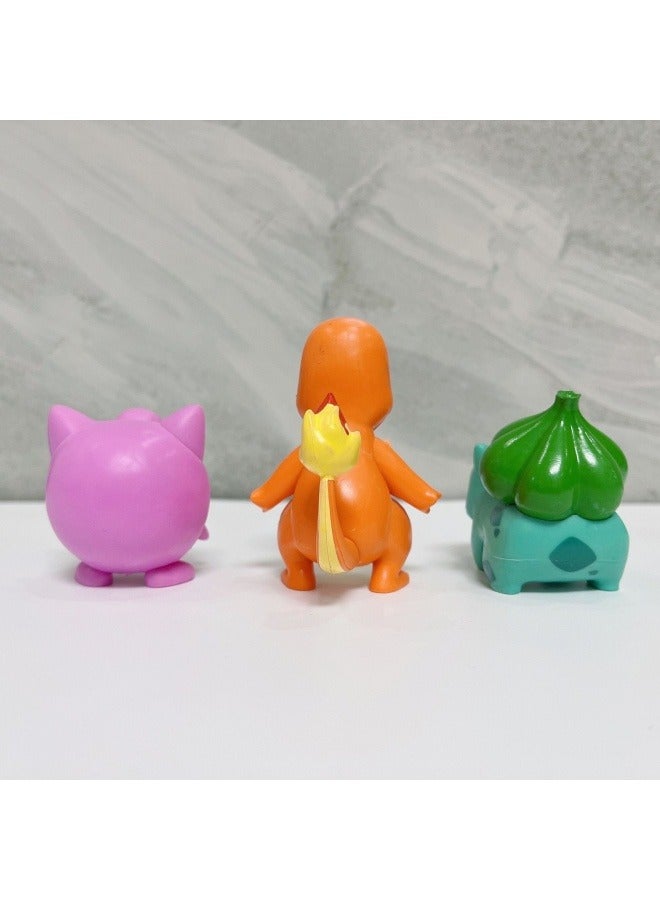 عام بوكيمون الحيوانات الأليفة سطح المكتب الديكور قزم لعبة بيكاتشو سيارة دمية بوكيمون حفلة عيد ميلاد مجموعة الديكور هدية للعائلة والأصدقاء - Image 3