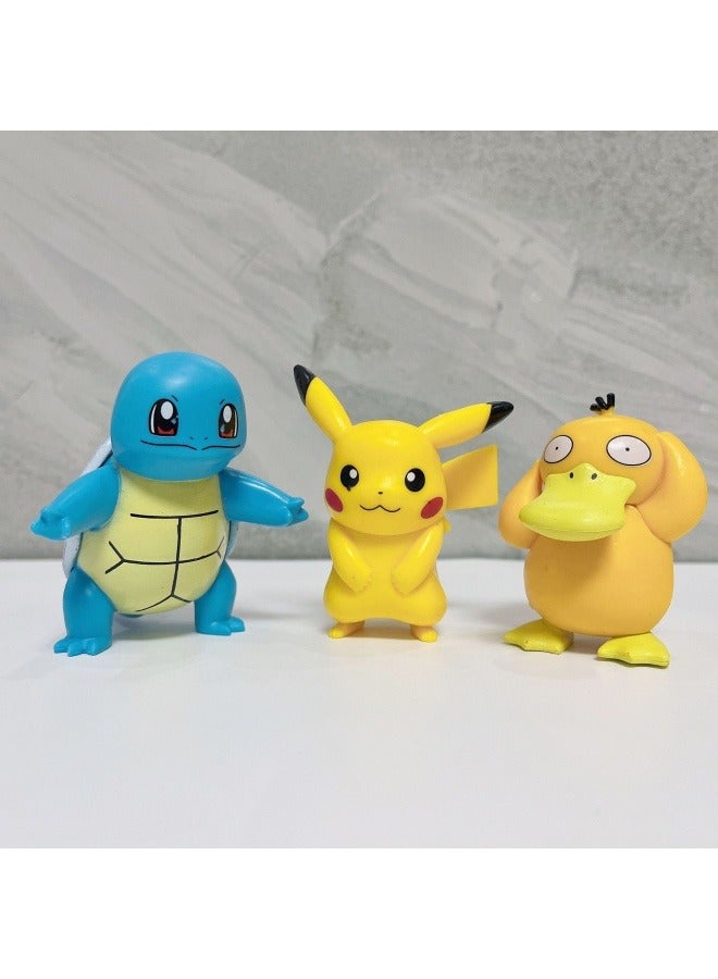 عام بوكيمون الحيوانات الأليفة سطح المكتب الديكور قزم لعبة بيكاتشو سيارة دمية بوكيمون حفلة عيد ميلاد مجموعة الديكور هدية للعائلة والأصدقاء - Image 4