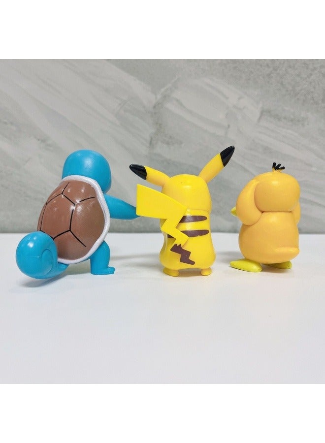 عام بوكيمون الحيوانات الأليفة سطح المكتب الديكور قزم لعبة بيكاتشو سيارة دمية بوكيمون حفلة عيد ميلاد مجموعة الديكور هدية للعائلة والأصدقاء - Image 5