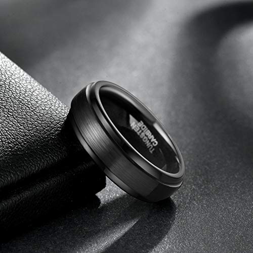 TRUMIUM 6mm Tungsten Rings for Men Women Basic Black Wedding Bands Matte Finished Engagement Promise Ring Comfort Fit Size 10.5 - Image 2