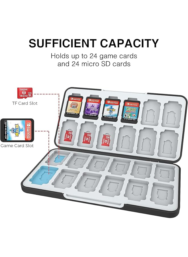 Game Card Case For Nintendo Switch&Switch Oled Switch Lite Game Card Storage Box With 24 Micro Sd Card Slots. - Image 2