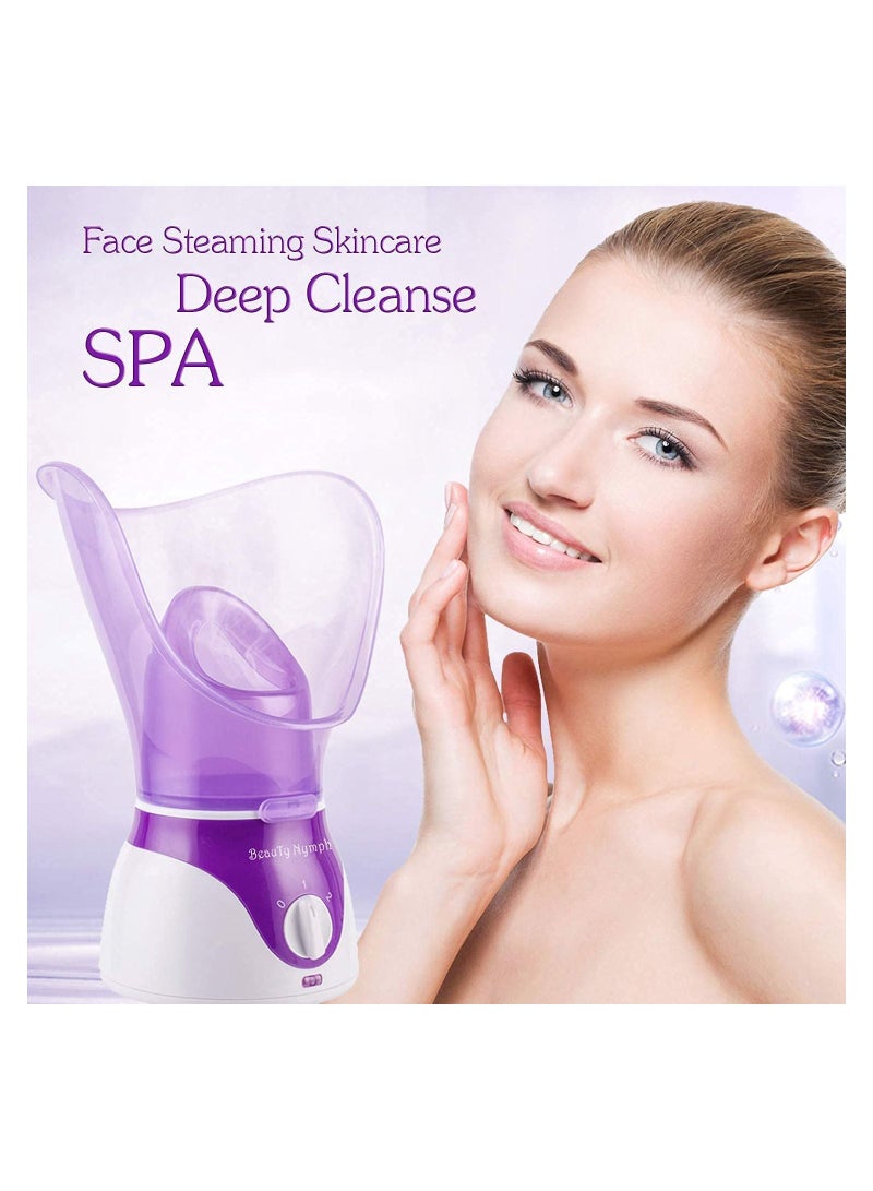 DubaiGallery جهاز بخار الوجه نانو بخار ساخن جهاز تنظيف عميق للوجه رذاذ مرطب مع مزيل للرؤوس السوداء سبا منزلي ساونا - Image 1