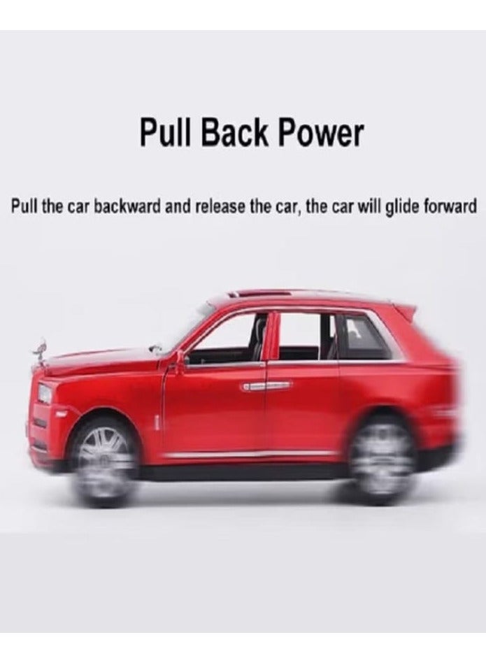 1/32 Scale Rolls-Royce Cullinan Alloy Car Model with Sound, Light, Openable Doors and Pull Back, Gifts for Kids and Adults (Red, No Box) - Image 3