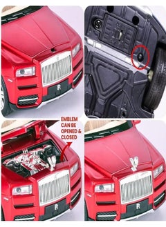 Generic 1/32 Scale Rolls-Royce Cullinan Alloy Car Model with Sound, Light, Openable Doors and Pull Back, Gifts for Kids and Adults (Red, No Box)  - Image 4