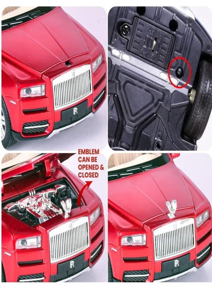 1/32 Scale Rolls-Royce Cullinan Alloy Car Model with Sound, Light, Openable Doors and Pull Back, Gifts for Kids and Adults (Red, No Box) - Image 4