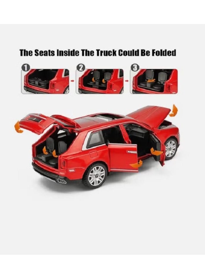 1/32 Scale Rolls-Royce Cullinan Alloy Car Model with Sound, Light, Openable Doors and Pull Back, Gifts for Kids and Adults (Red, No Box) - Image 5