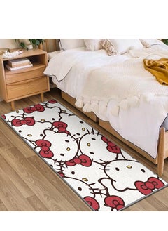 Hello Kitty Cartoon Sanrio Hello Kitty pattern bedroom bedside rectangular carpet foot mat 
