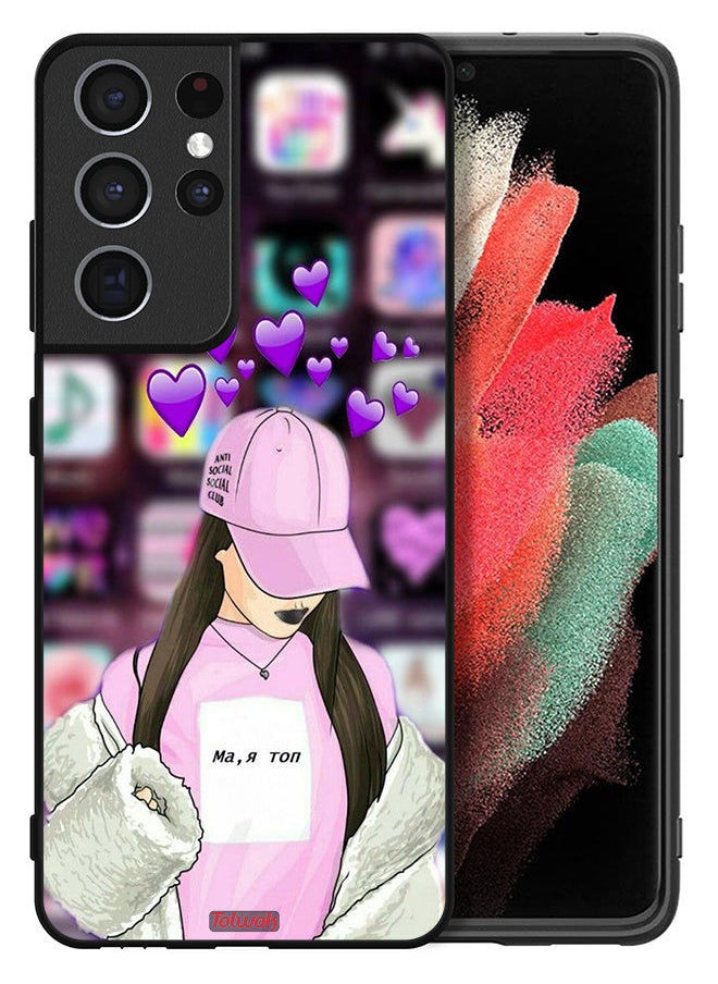 Tolwak Samsung Galaxy S21 Ultra 5G Protective Case Cover Anti Social Club  - Image 2
