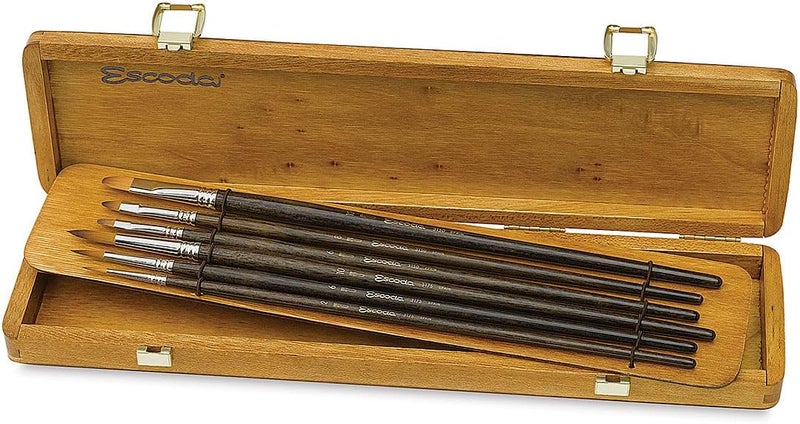 Escoda Prado Tame Synthetic Brush Set  Long Handle Set of 6 - Image 1