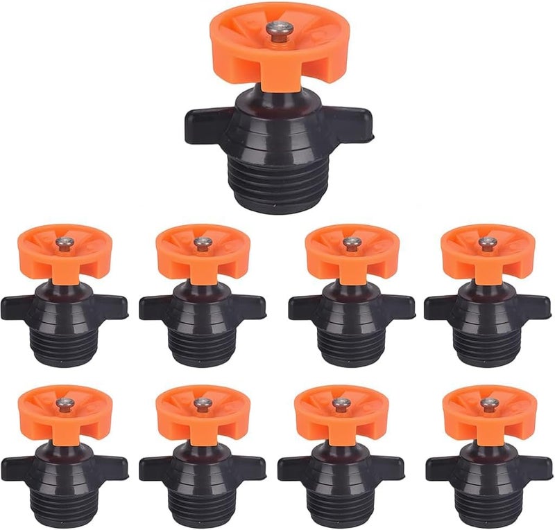 HASTHIP ® 10Pcs Garden Sprinkler Mist Spray Nozzles, 360 °Swivel Sprinkler Heads for Drip Irrigation System, Slow Watering Spray Nozzles for Lawn, Greenhouse & Plant Cooling - Image 1