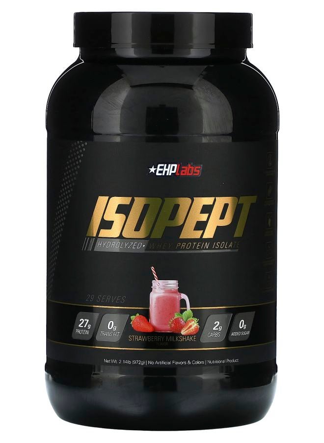 EHPLabs IsoPept Hydrolyzed Whey Protein Isolate Strawberry Milkshake 2.14 lb (972 g)