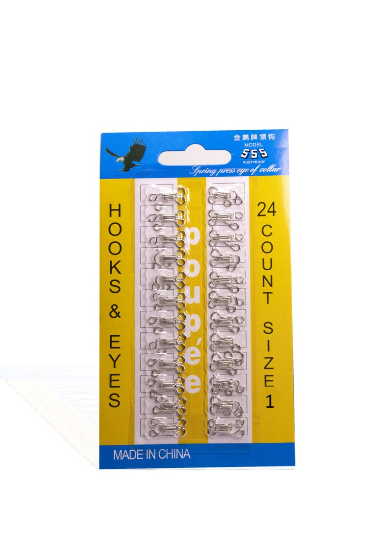 Hooks and Eyes, Buckle - 24 Pieces, 14mm - Image 2