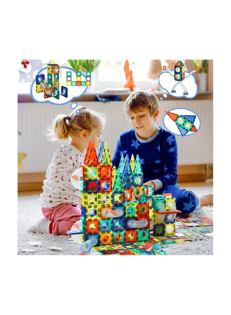 كلورفول مجموعة ألعاب مغناطيسية للأطفال الصغار على شكل أرنب من اليشم، مكعبات بناء مغناطيسية لمرحلة ما قبل المدرسة، ألعاب جذعية مغناطيسية (42 قطعة) - Image 2