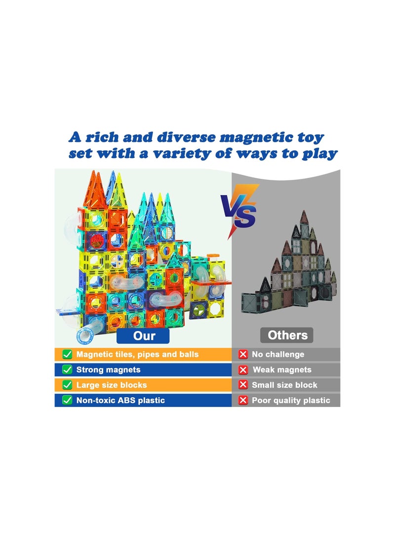 كلورفول مجموعة ألعاب مغناطيسية للأطفال الصغار على شكل أرنب من اليشم، مكعبات بناء مغناطيسية لمرحلة ما قبل المدرسة، ألعاب جذعية مغناطيسية (42 قطعة) - Image 4