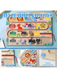 Generic Magnetic Color and Number Maze, Wooden Educational Toys, Fun Learning Activity for Toddlers and Preschoolers  - Image 3