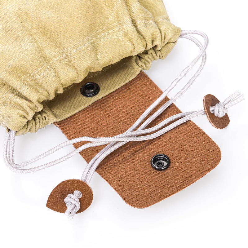 Mezchi 3 Pack Mushroom Foraging Bag, Collapsible Waxed Canvas Bag, Leather Foraging Pouch Basket for Camping, Hiking Hunting, Grocery Storage, 3 Colors - Image 3