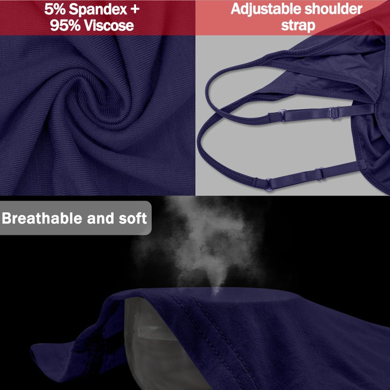 BQTQ 6 Pcs Women's Camisole Tank Top Spaghetti Strap Undershirts Camisoles, M - Image 3