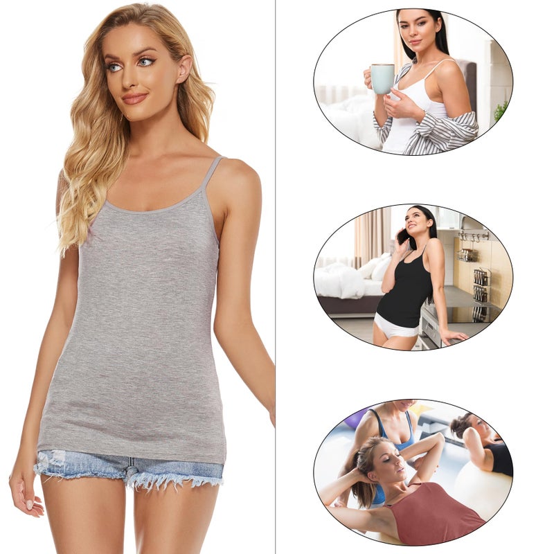 BQTQ 6 Pcs Women's Camisole Tank Top Spaghetti Strap Undershirts Camisoles, M - Image 5