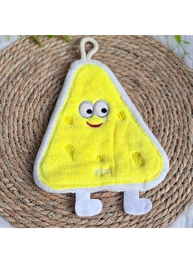 Triangle Cheese-Shaped Multi-Purpose Cleaning Cloths – Soft Highly Absorbent Towels for Kitchen, Bathroom & Kids Use - Image 1