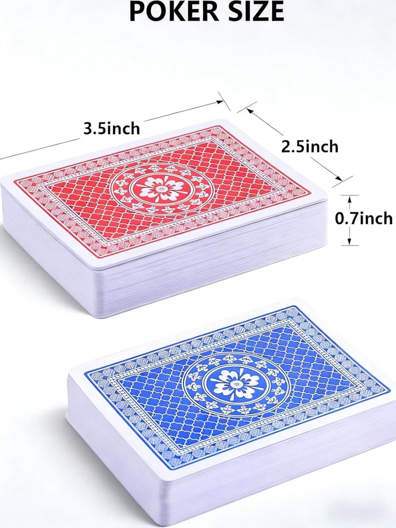 Teskyer 2 Pack Large Print Playing Cards, Poker Size Large Index Deck of Cards, Linen Finish for Seniors & Low Vision, Family Game Night Essential (Pattern B) - Image 5