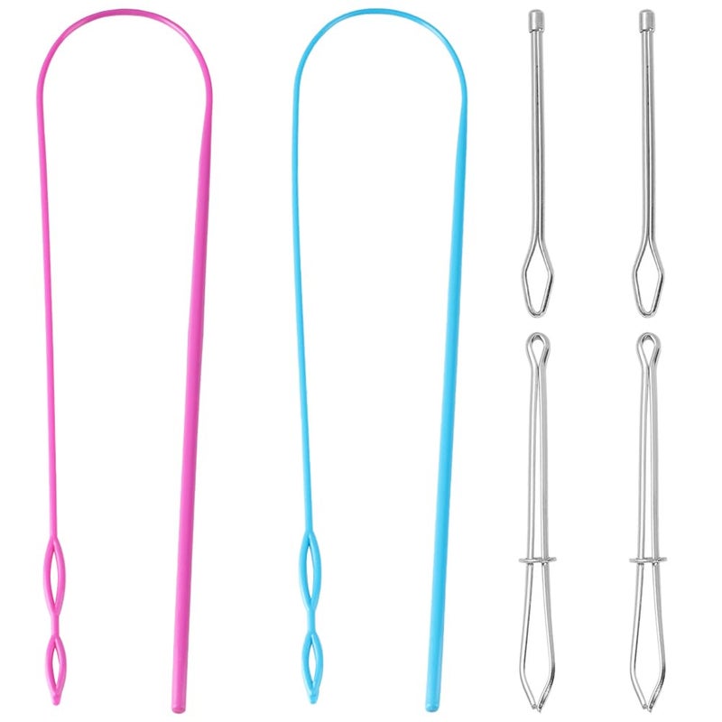 TRKETK 6 Pièces Enfile-Aiguilles Cordon, Aiguille Auxiliaire Tricot Couture d'Enfileur Cordon Pratiques Couture Enfile-Bande Élastique Kit de Boucle de Couture pour Vestes Manteaux Pantalons Shorts - Image 1