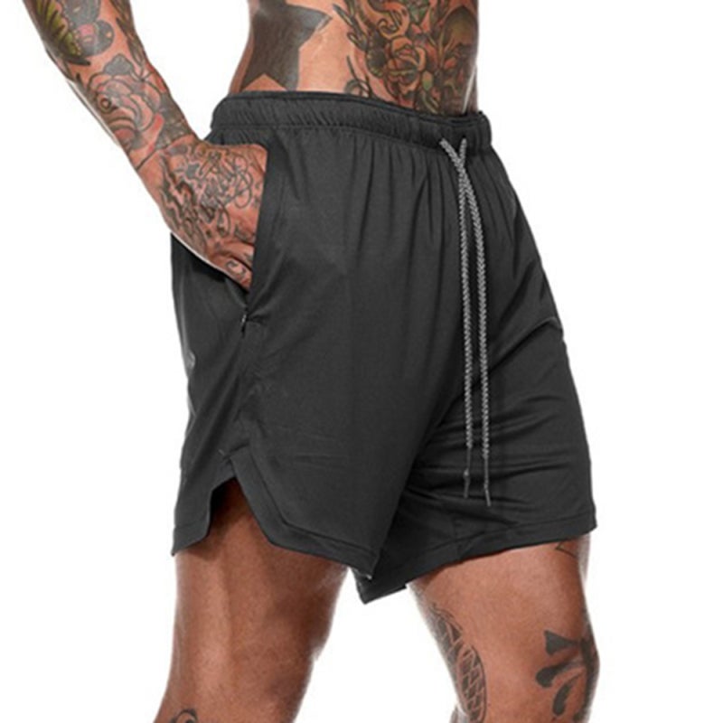 Men Running Shorts 2-in-1 Workout Shorts with Inner Pocket: Soft Stretch Fabric Training Sport Wear for Yoga - Black XL - Image 3
