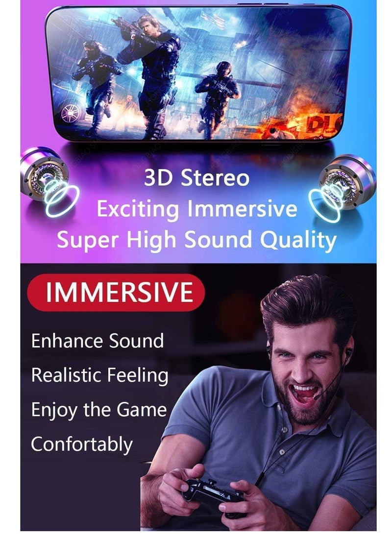 Wired Earbuds with Microphone, Battle Buds Wired Gaming Earbuds with Dual Microphone, Volume Control, Gaming Headset with Mic, Gaming Earphones Wired for Mobile Gaming, Switch, Xbox One, PS4, PS5, PC  - Image 2