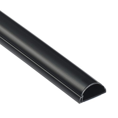 D-Line DLine Half Round Cord Hider Patented Cable Cover Hide TV Wall Mount Wires Raceway for Cords Decorative Wire Covers Paintable Adhesive Cable Concealer 1x 118in W x 059in H x 39in L Black - Image 1