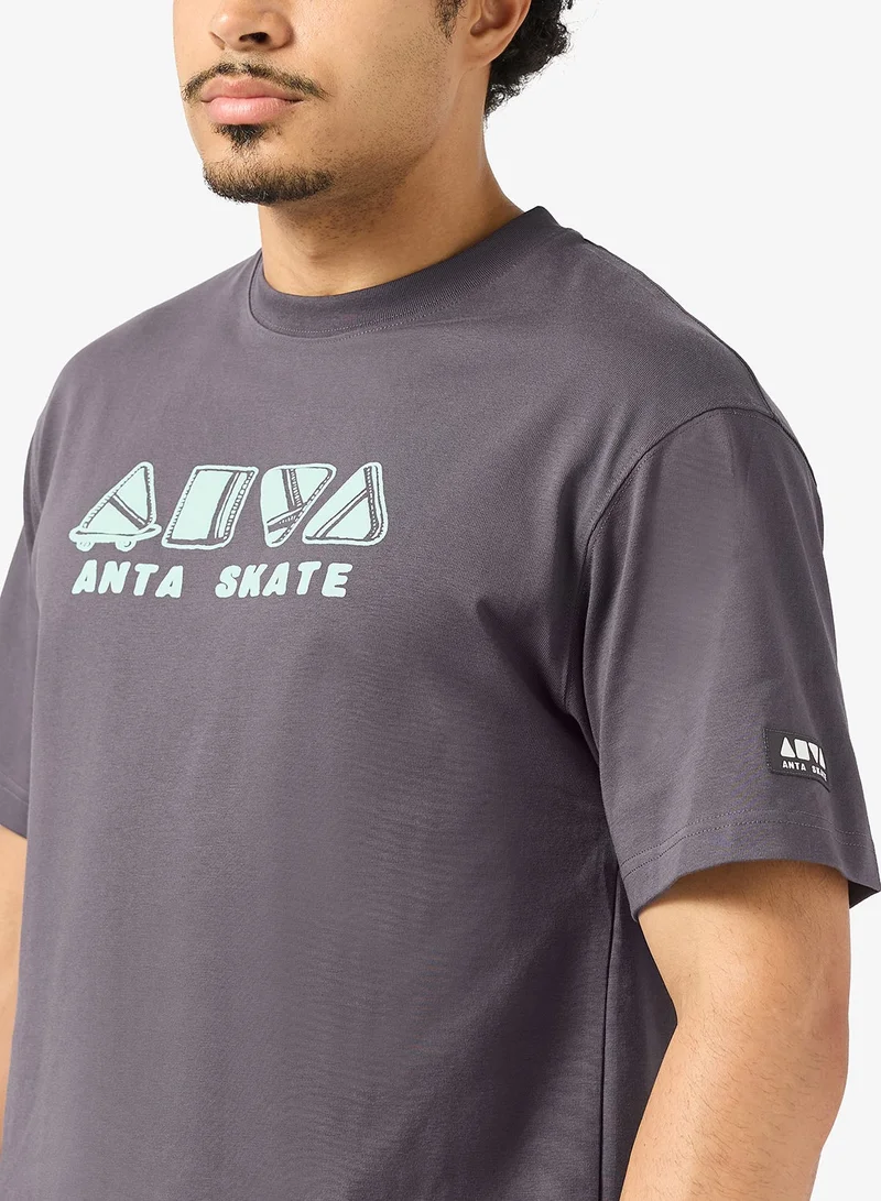 Anta grey Short Sleeve Tee - Lifestyle for Men | Best Price UAE