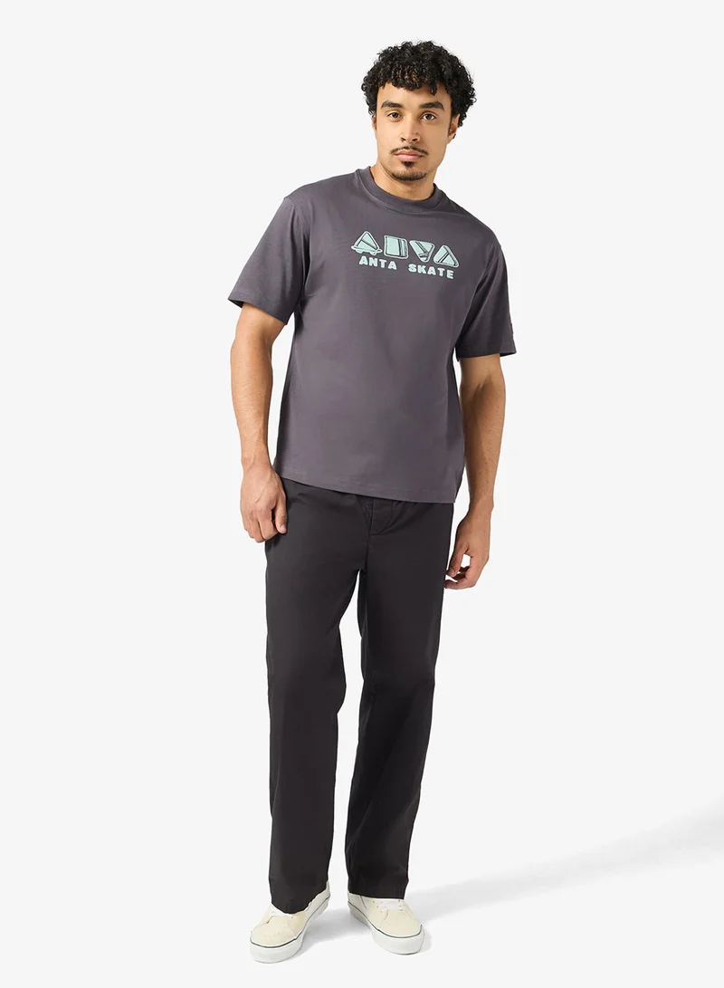 Anta grey Short Sleeve Tee - Lifestyle for Men | Best Price UAE