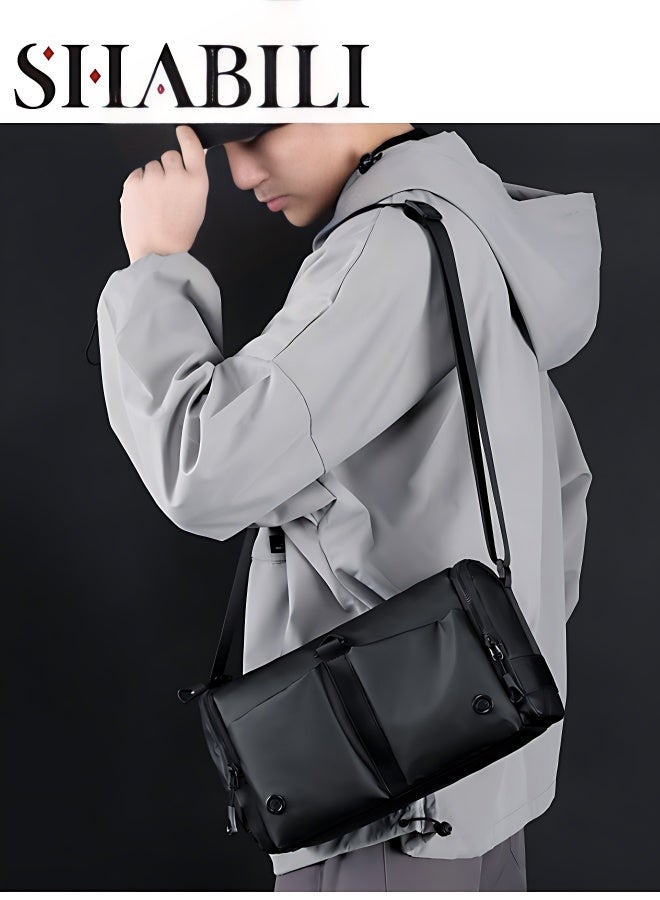 SHABILI Men's Outdoor Sports Shoulder Bag, Boys Motorcycle Style Crossbody Bag Sling Bag Chest Bag Riding Bag Hiking Bag, Daily Commuter Side Bag Cycle Bag Phone Bag Gent Bag for Teenager, College Students - Image 1