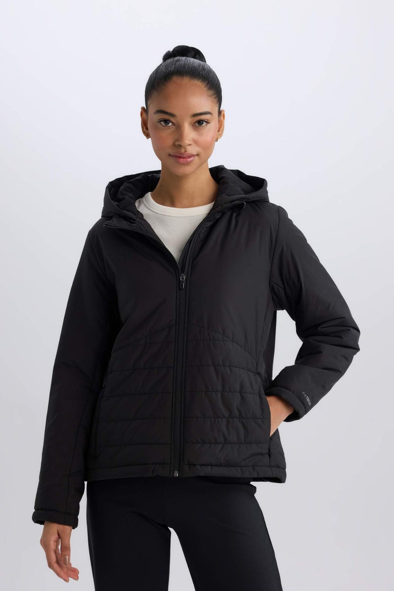 DeFactoFit Regular Fit Hooded Zippered Waterproof Jacket - Image 3