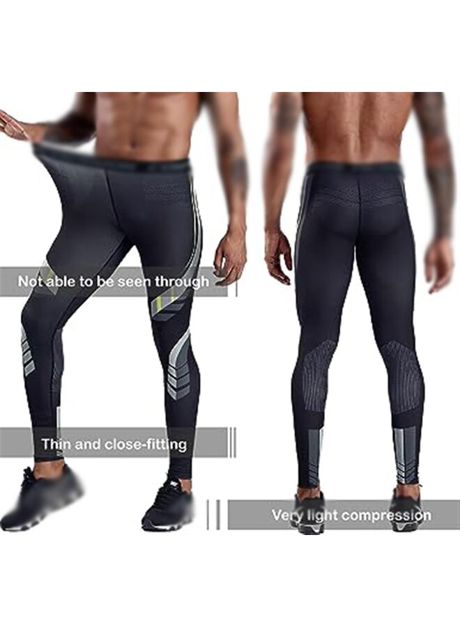 SHOP Compression Pants Men Running Tights 2 Pack Gym Yoga Leggings for Athletic Workout, Smooth and Ultra-Soft Fabric (XXL) - Image 4