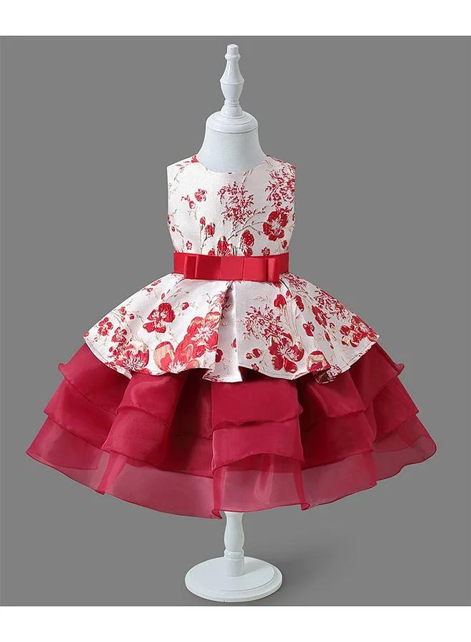 Mark & Mia Mark & Mia Floral Embellished Sleeveless Dress - Red