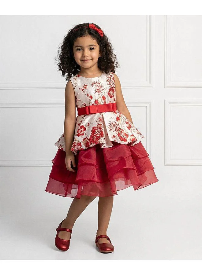 Mark & Mia Mark & Mia Floral Embellished Sleeveless Dress - Red